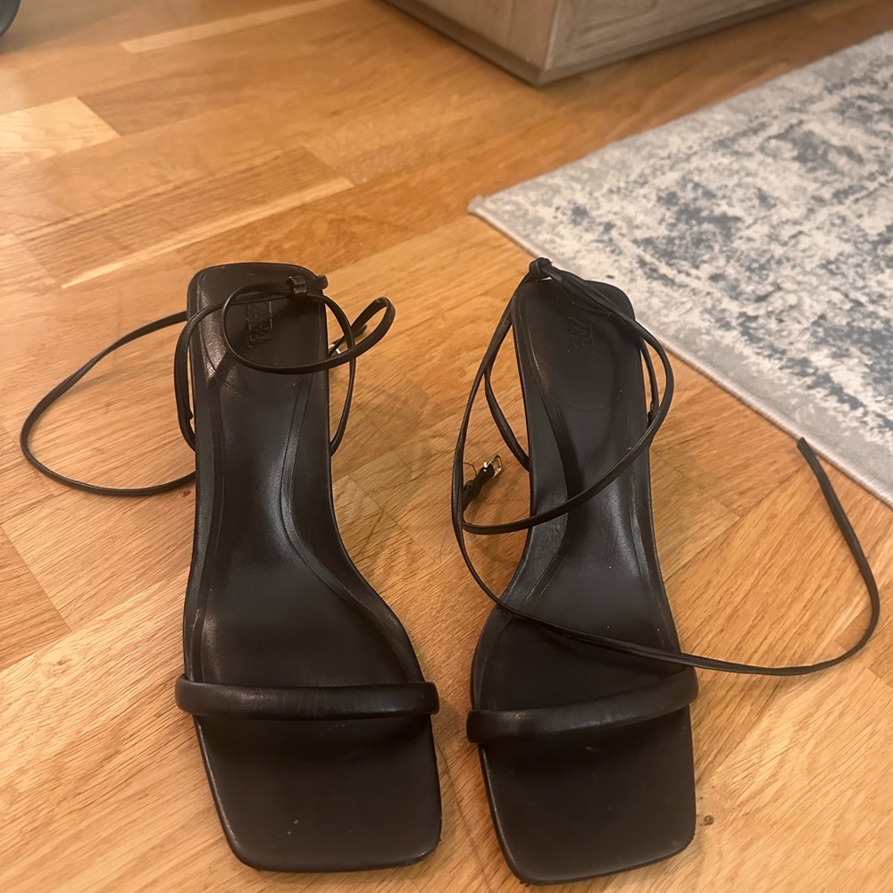 Zara Black Strappy Heels